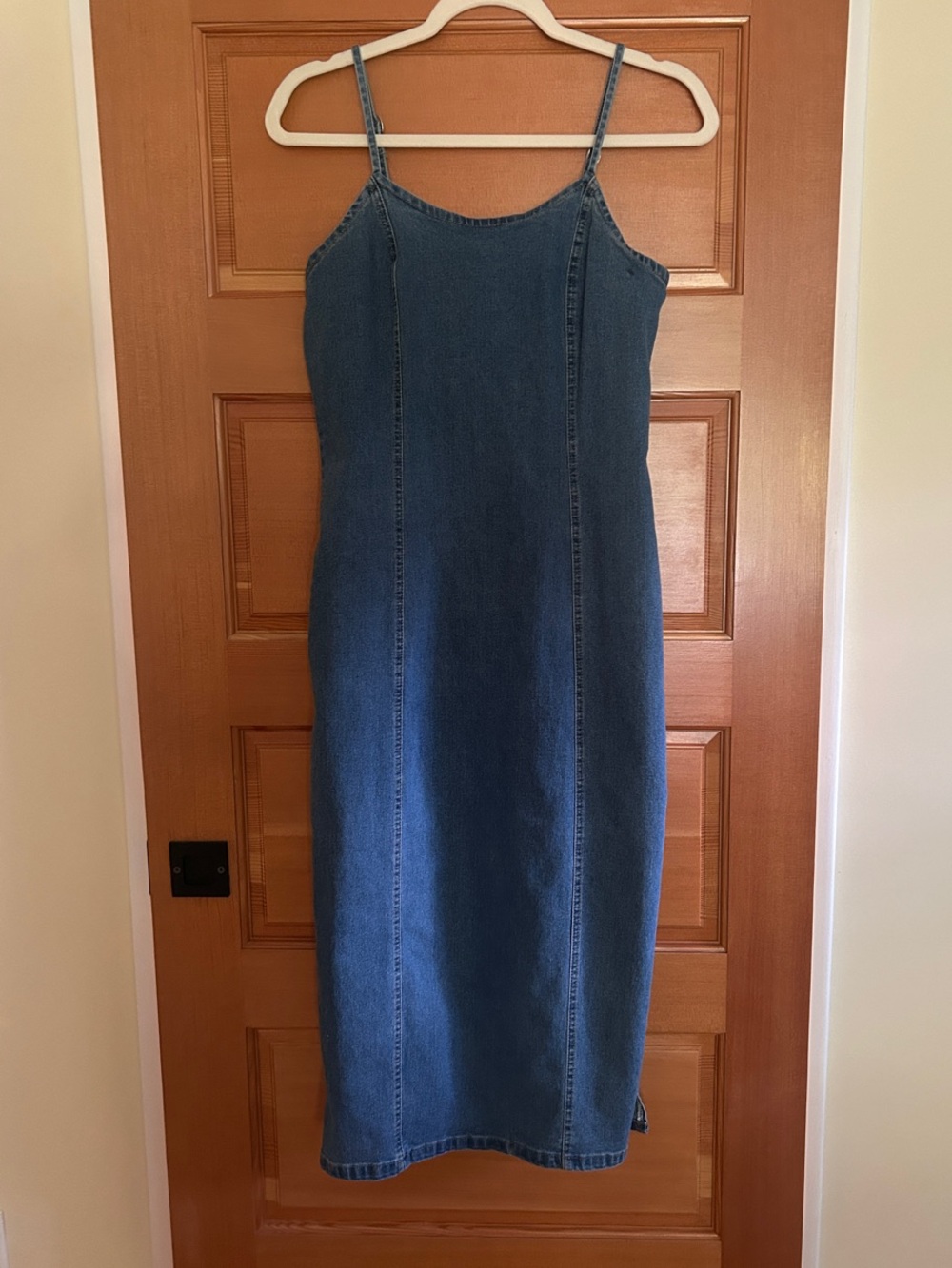 SHEIN Blue Denim Midi Slip Dress